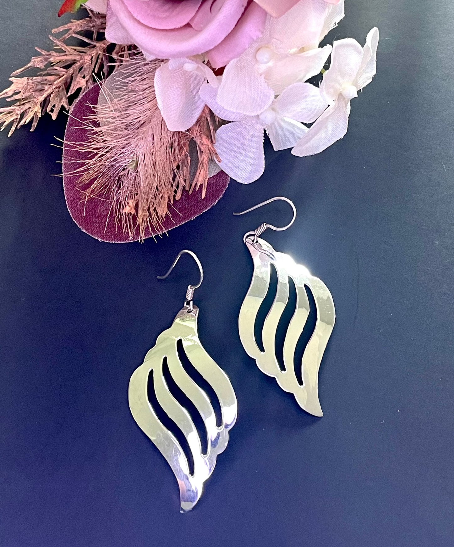 Long Leaf-Shaped Earrings