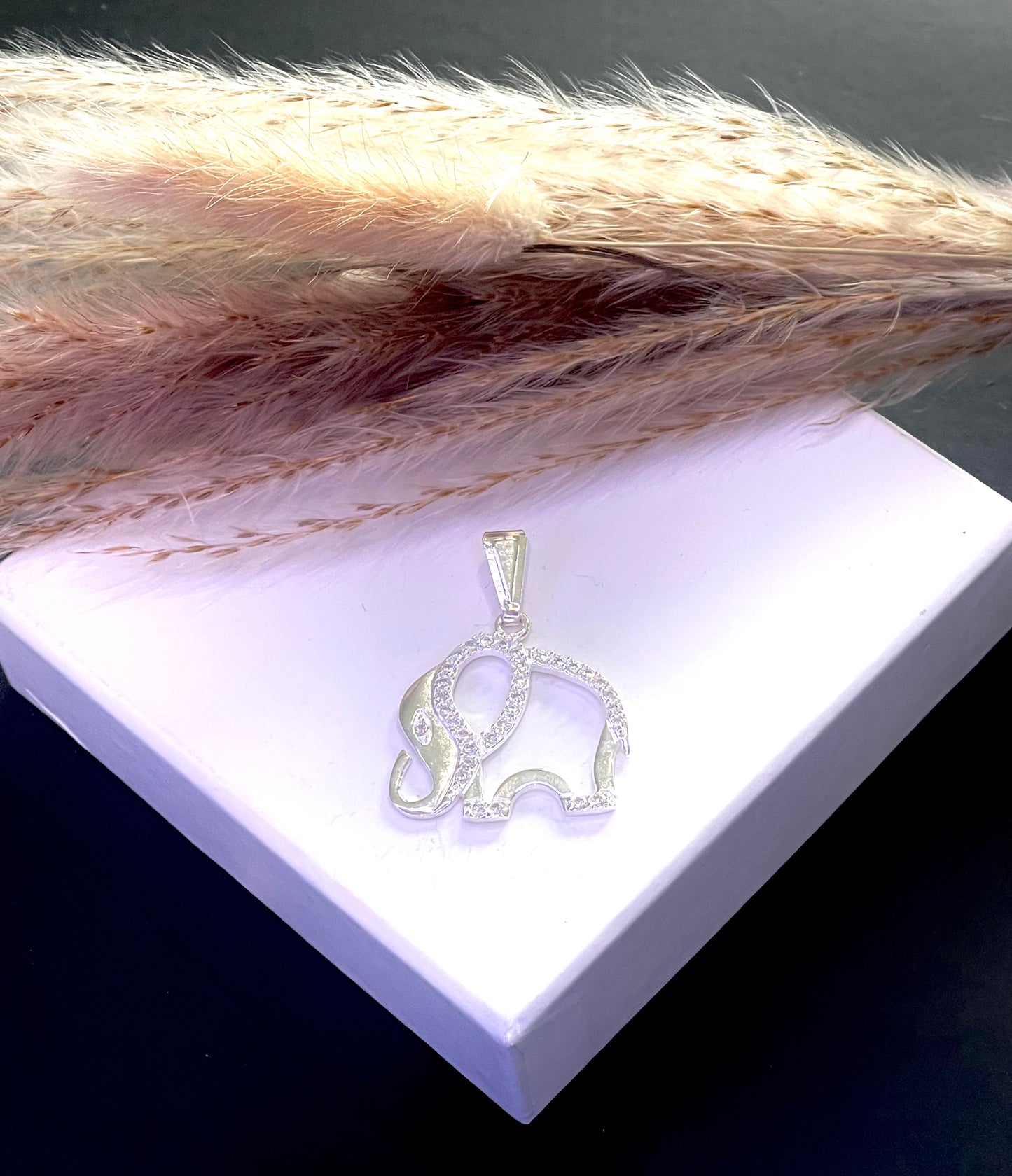 Pendent Elephant With Zircons